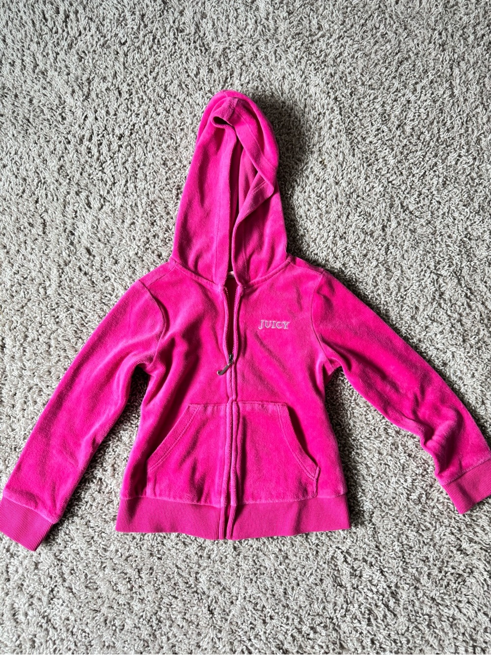 Juicy Couture Hot Pink Girls' Hooded Zip-Up Sweatshirt and Sweatpants